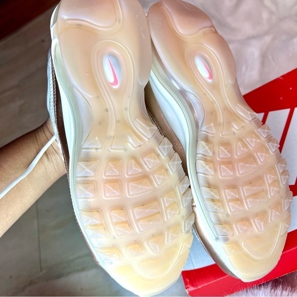 NEW Nike Air Max 98 "Rose Gold" sneakers pink and white leather metallic shoes - Picture 7 of 13